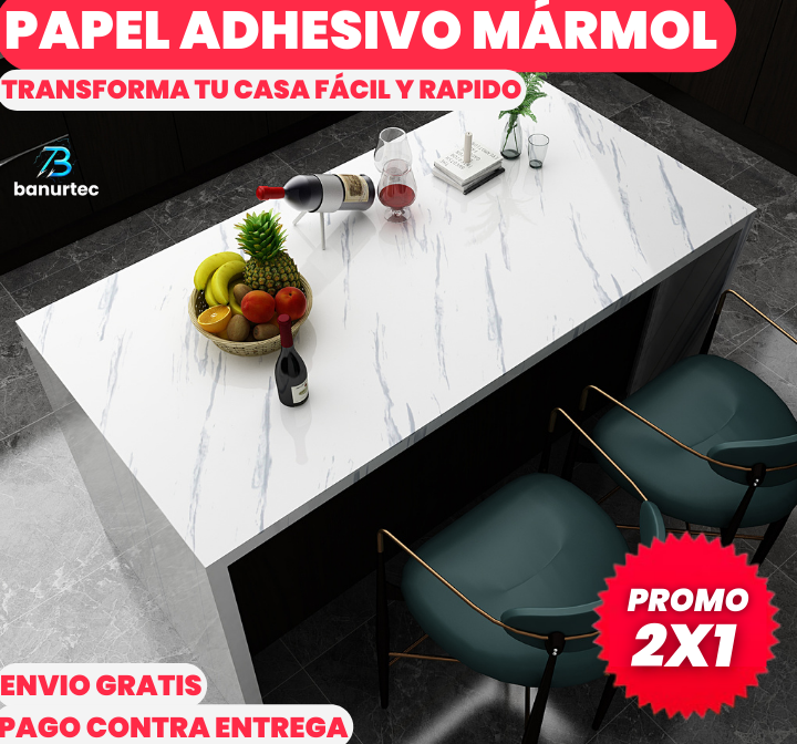 PROMO 2X1 PAPEL ADHESIVO DE MARMOL PREMIUM