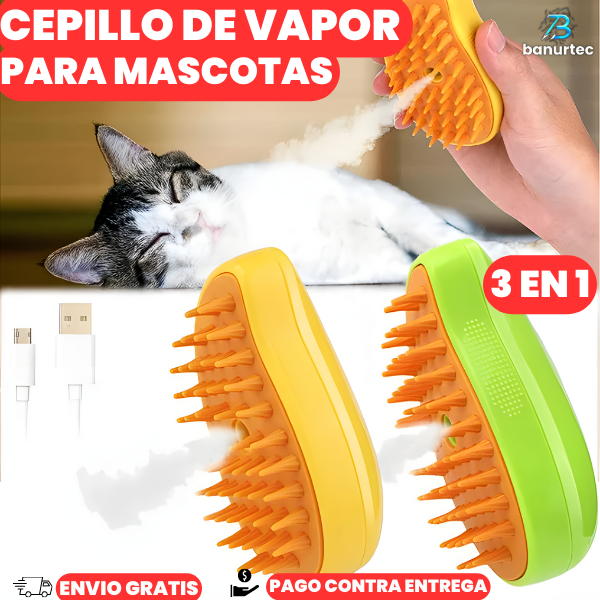 CEPILLO DE VAPOR PARA MASCOTAS 3 EN 1