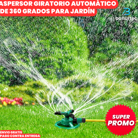 Aspersor de Agua Giratorio Automático Ajustable 360°