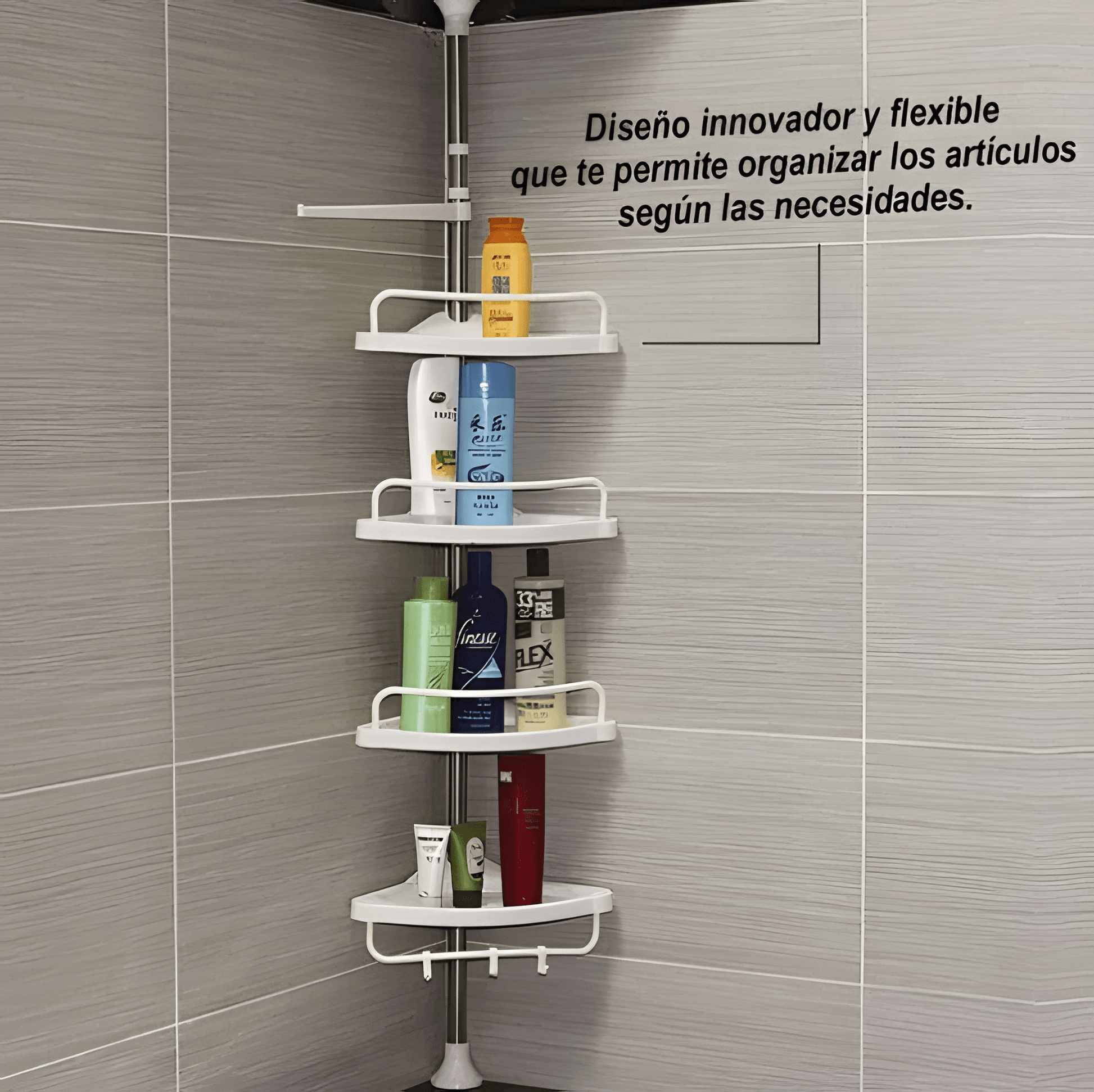 MULTI ORGANIZADOR ESQUINERO AJUSTABLE PARA BAÑO DE 4 NIVELES | BanurTec™ - banurtec