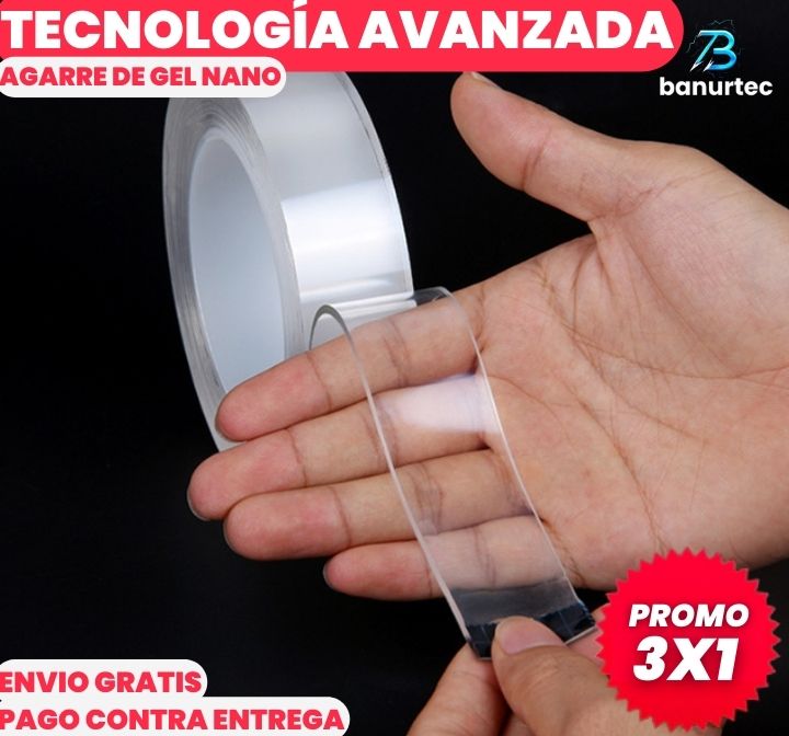 PROMO 3X1 CINTA DOBLE FAZ TRANSPARENTE