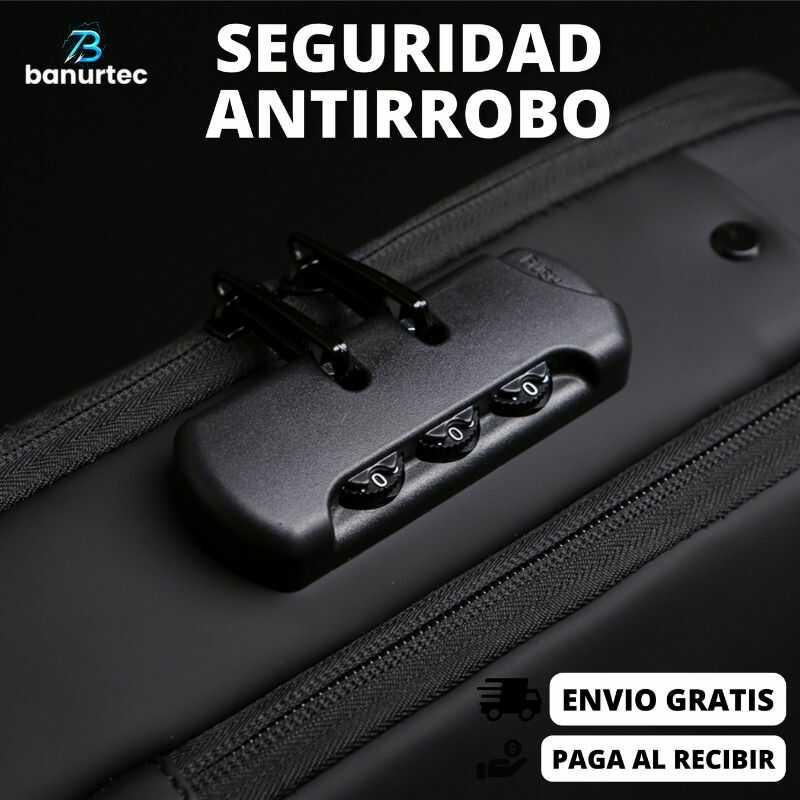 BOLSO IMPERMEABLE DE HOMBRO ANTIRROBO CON GARGA USB DE FIBRA DE CARBONO | BanurTec™ - banurtec