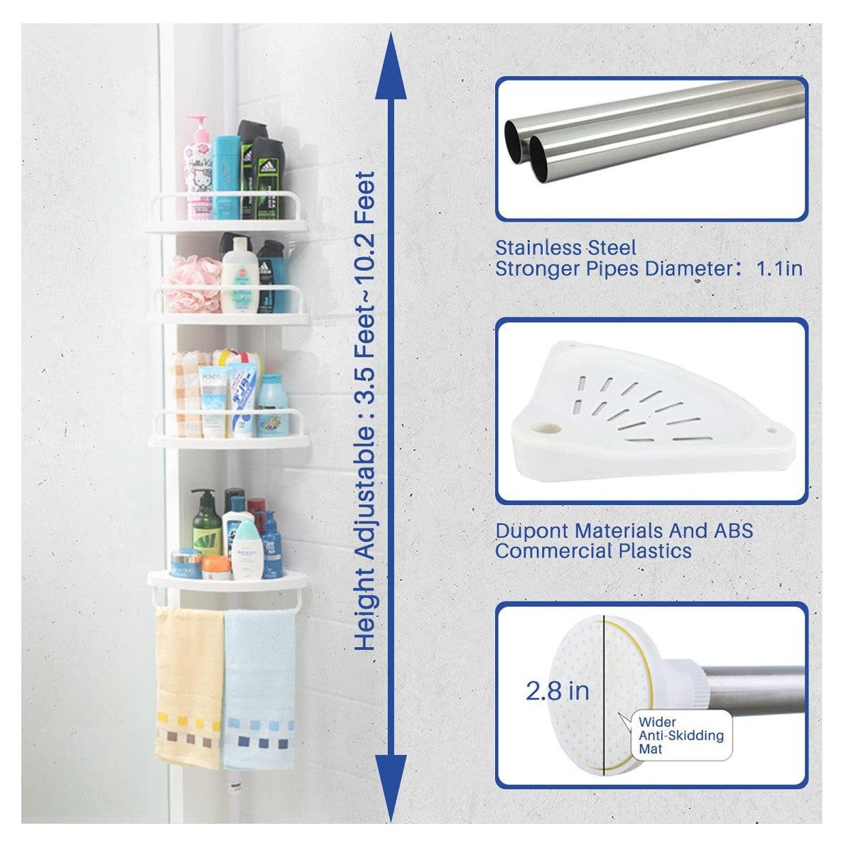 MULTI ORGANIZADOR ESQUINERO AJUSTABLE PARA BAÑO DE 4 NIVELES | BanurTec™ - banurtec